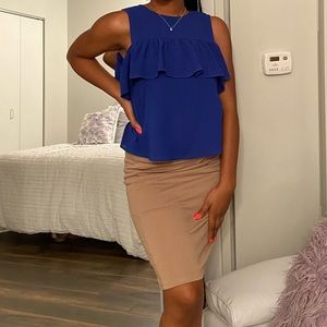 Blue Ruffle Blouse